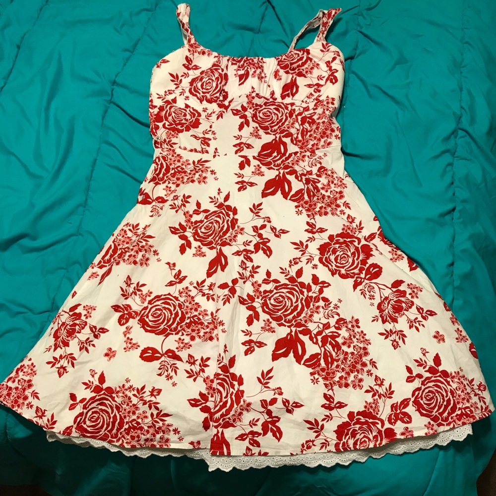 Ruby Rox summer dress - White, Red, size 9, EUC